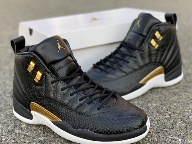 Rep TBK Metallic Air Jordan 'Reptile' Gold-White Black 12 AO6068-007 Retro 0725